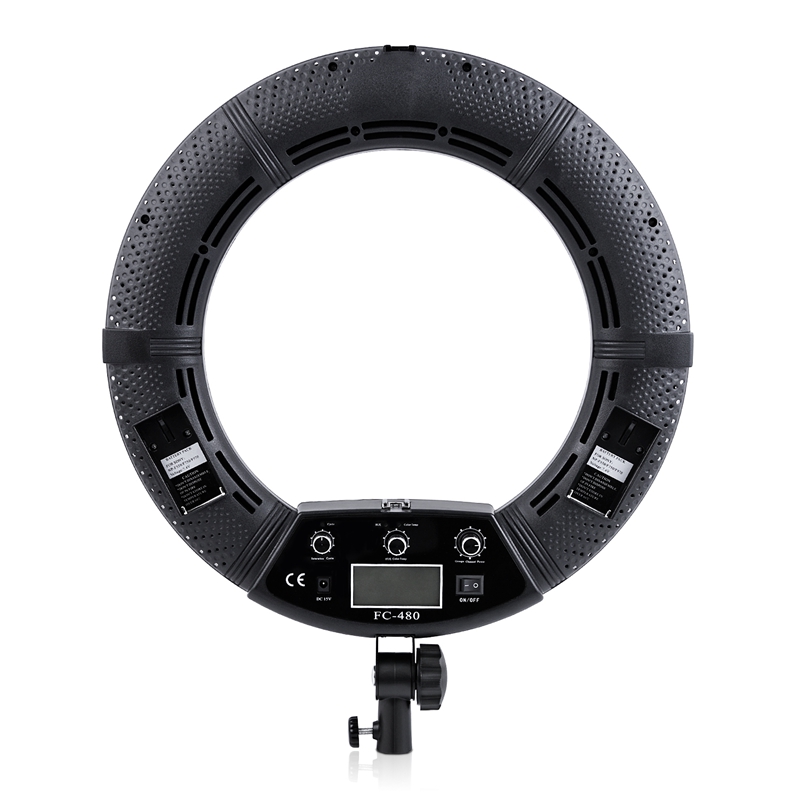 FOSOTO FC-480 3200-5500k Colorful 480 pcs Dimmable Led Photographic Lighting  96W Ring Light Lamp with Mirror for Camera, Phone, photo Studio