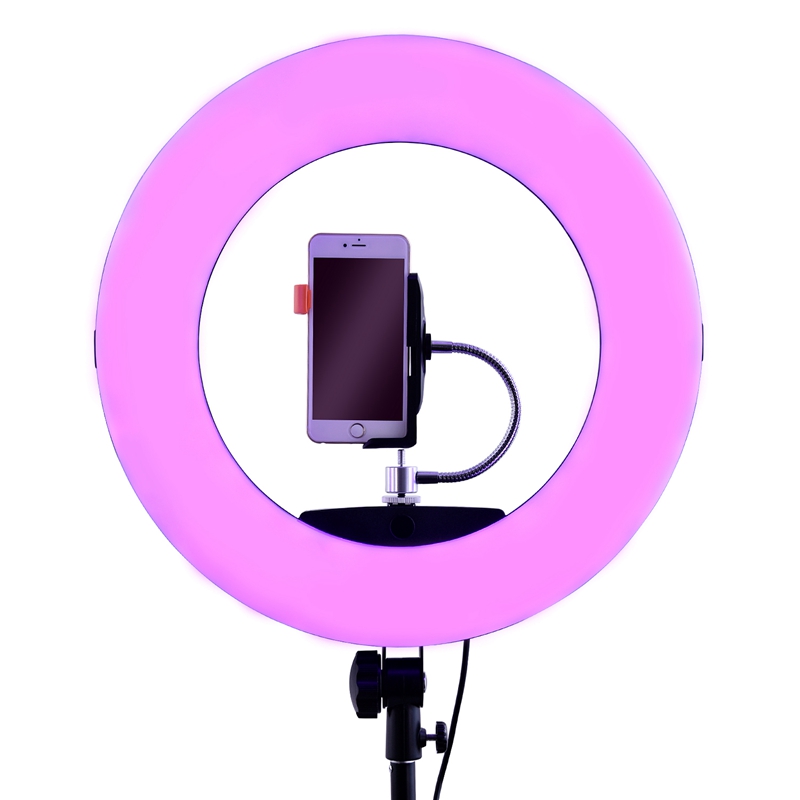 FOSOTO FC-480 3200-5500k Colorful 480 pcs Dimmable Led Photographic Lighting  96W Ring Light Lamp with Mirror for Camera, Phone, photo Studio