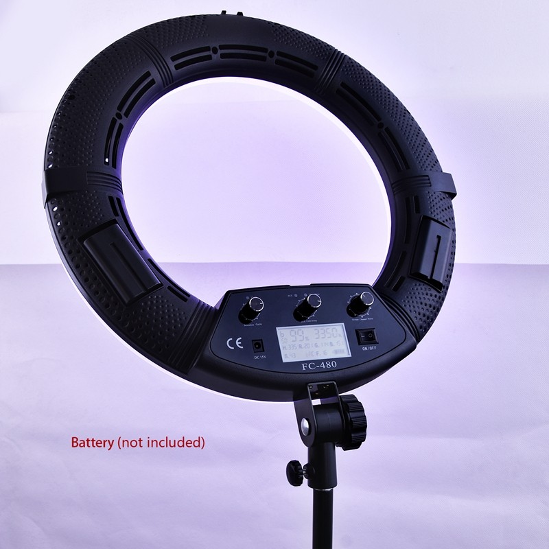 FOSOTO FC-480 3200-5500k Colorful 480 pcs Dimmable Led Photographic Lighting  96W Ring Light Lamp with Mirror for Camera, Phone, photo Studio