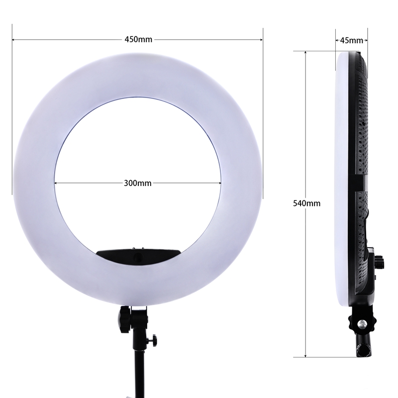 FOSOTO FC-480 3200-5500k Colorful 480 pcs Dimmable Led Photographic Lighting  96W Ring Light Lamp with Mirror for Camera, Phone, photo Studio