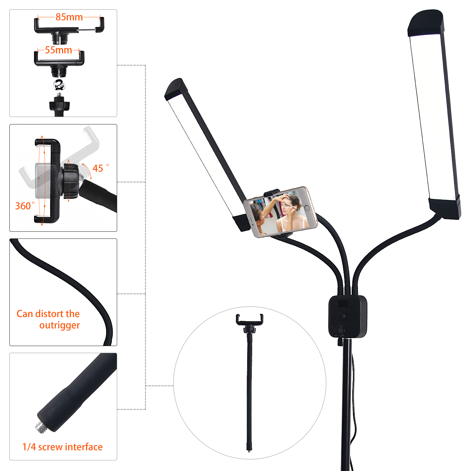 Fusitu FT-450 Photographic Lighting Multimedia Extreme With Selfie Function 3000-6000K Led Ring Light For Video Camera Phone