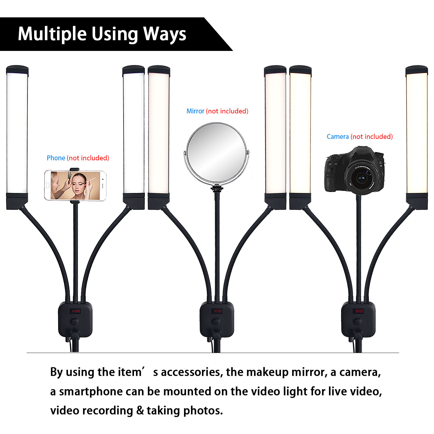 Fusitu FT-450 Photographic Lighting Multimedia Extreme With Selfie Function 3000-6000K Led Ring Light For Video Camera Phone